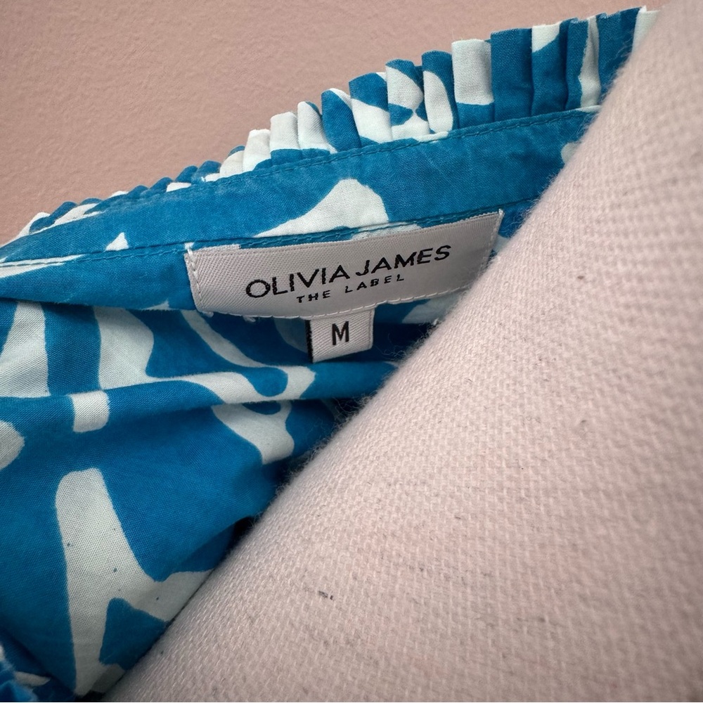 OLIVIA JAMES The Label Ro Sleeveless Maxi Dress Blue Seaweed Ocean Size M - Picture 4 of 7